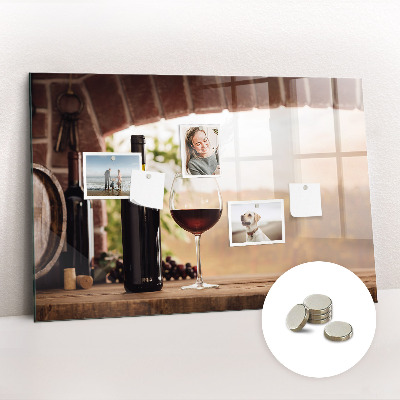 Tableau aimanté horizontal Bouteilles de vin