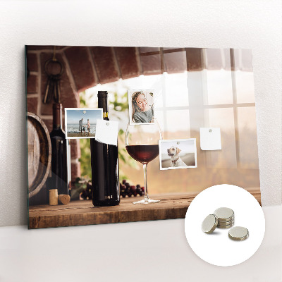 Tableau aimanté horizontal Bouteilles de vin