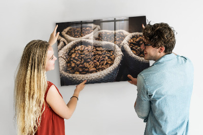 Tableau aimanté horizontal Sacs de café