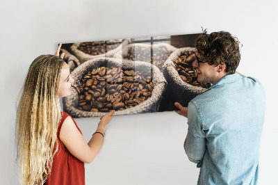 Tableau aimanté horizontal Sacs de café