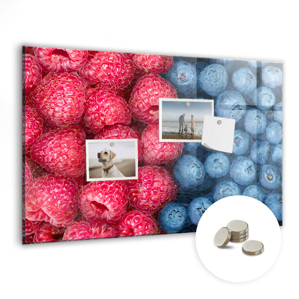 Tableau mural magnétique Myrtilles et framboises