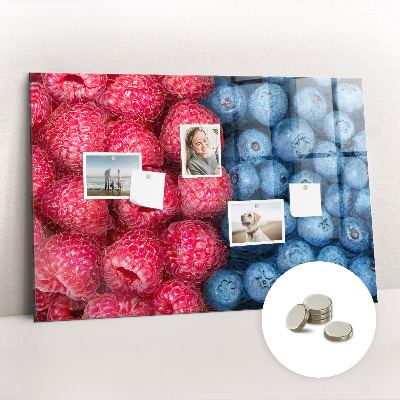 Tableau mural magnétique Myrtilles et framboises