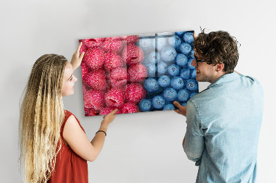 Tableau mural magnétique Myrtilles et framboises
