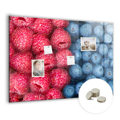 Tableau mural magnétique Myrtilles et framboises