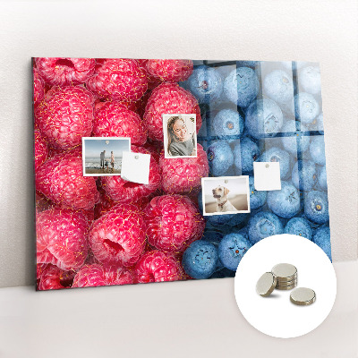 Tableau mural magnétique Myrtilles et framboises