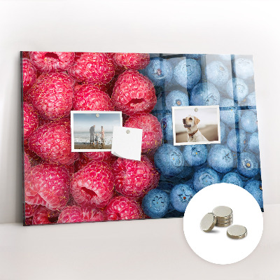Tableau mural magnétique Myrtilles et framboises