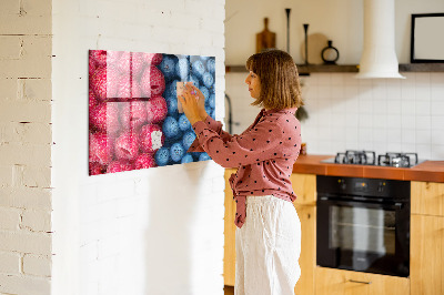 Tableau mural magnétique Myrtilles et framboises