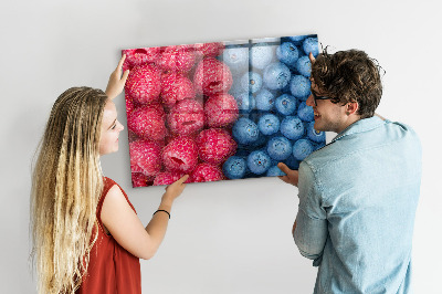 Tableau mural magnétique Myrtilles et framboises