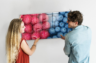 Tableau mural magnétique Myrtilles et framboises