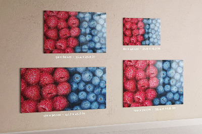 Tableau mural magnétique Myrtilles et framboises