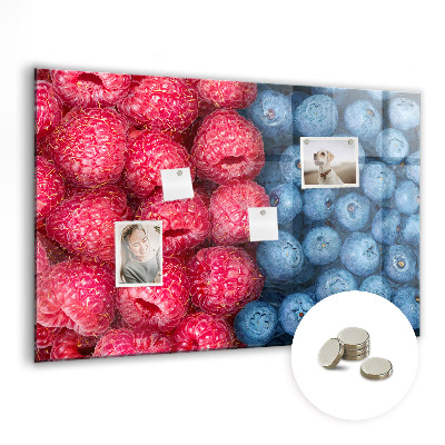 Tableau mural magnétique Myrtilles et framboises