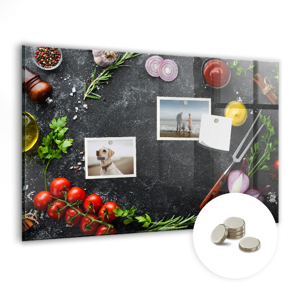 Tableau aimanté horizontal Légumes sur le comptoir