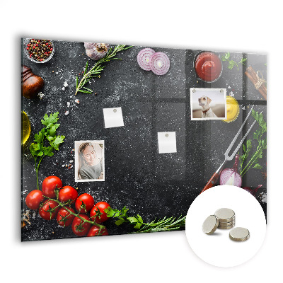 Tableau aimanté horizontal Légumes sur le comptoir