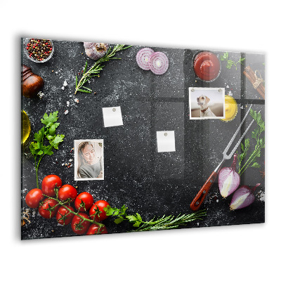 Tableau aimanté horizontal Légumes sur le comptoir