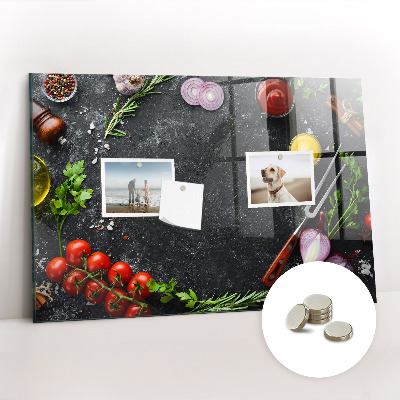 Tableau aimanté horizontal Légumes sur le comptoir