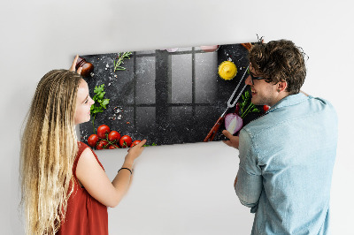 Tableau aimanté horizontal Légumes sur le comptoir