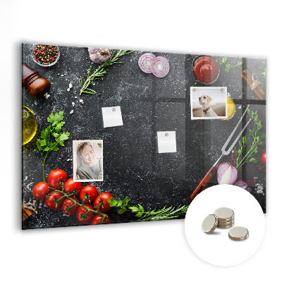 Tableau aimanté horizontal Légumes sur le comptoir