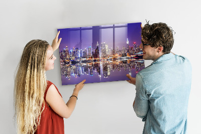 Tableau mural magnétique New York la nuit