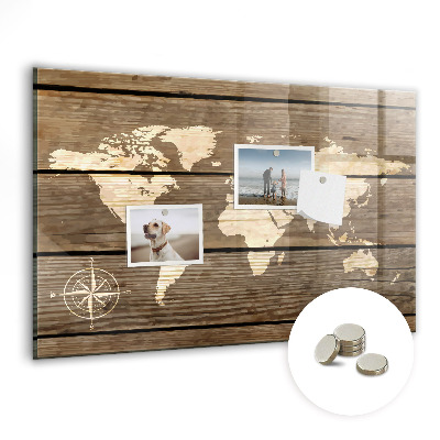 Tableau magnétique enfant Carte du monde du plateau