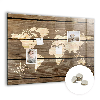 Tableau magnétique enfant Carte du monde du plateau
