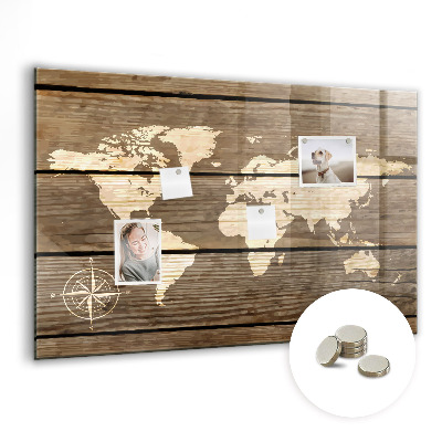 Tableau magnétique enfant Carte du monde du plateau