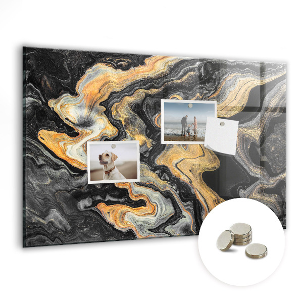Tableau mural magnétique marbre doré