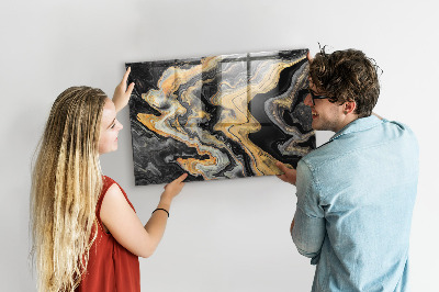 Tableau mural magnétique marbre doré