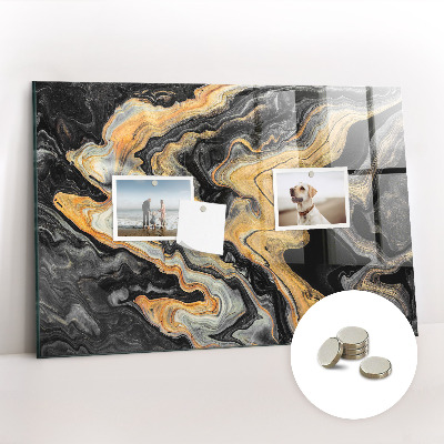 Tableau mural magnétique marbre doré