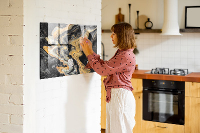 Tableau mural magnétique marbre doré