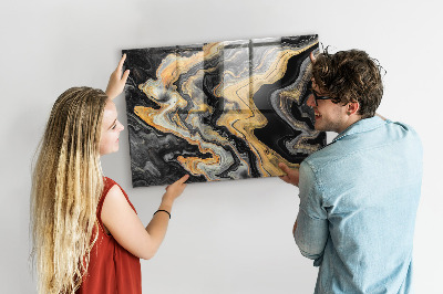 Tableau mural magnétique marbre doré