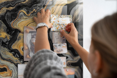 Tableau mural magnétique marbre doré
