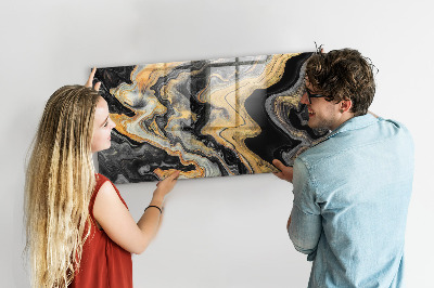 Tableau mural magnétique marbre doré
