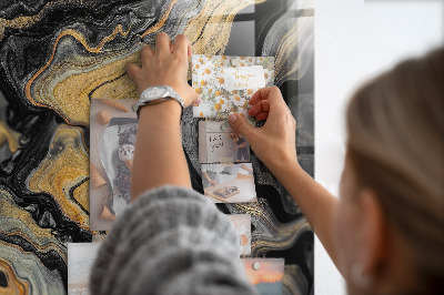 Tableau mural magnétique marbre doré