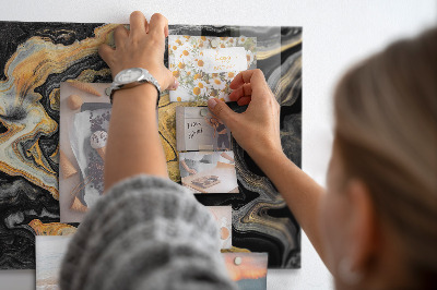 Tableau mural magnétique marbre doré