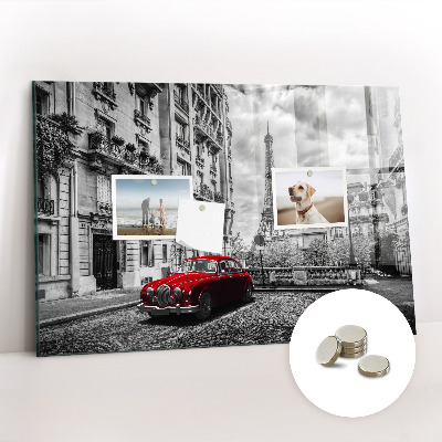 Tableau pour magnet Vieille ville de voitures