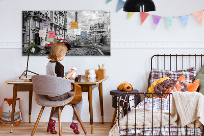 Tableau pour magnet Vieille ville de voitures