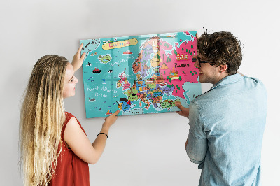 Tableau magnétique enfant Carte de l'Europe