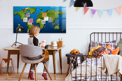 Tableau magnétique enfant Carte du monde