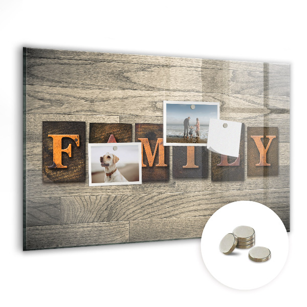 Tableau mural magnétique La famille d'inscriptions