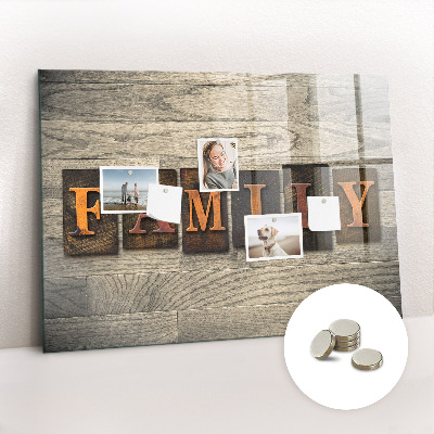 Tableau mural magnétique La famille d'inscriptions