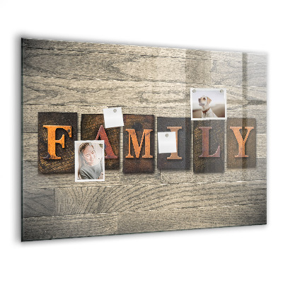 Tableau mural magnétique La famille d'inscriptions