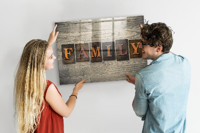 Tableau mural magnétique La famille d'inscriptions