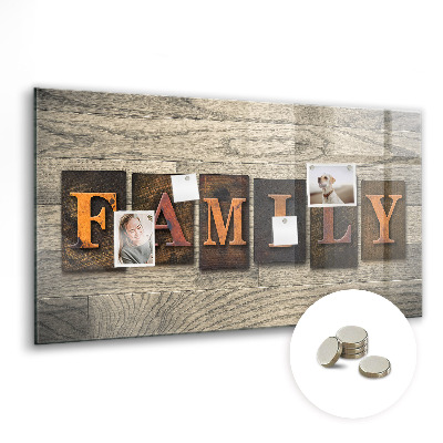 Tableau mural magnétique La famille d'inscriptions