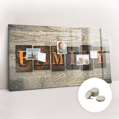 Tableau mural magnétique La famille d'inscriptions