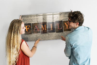 Tableau mural magnétique La famille d'inscriptions