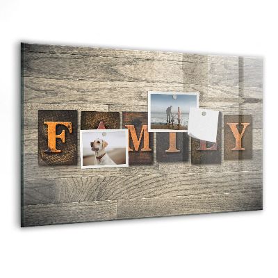 Tableau mural magnétique La famille d'inscriptions