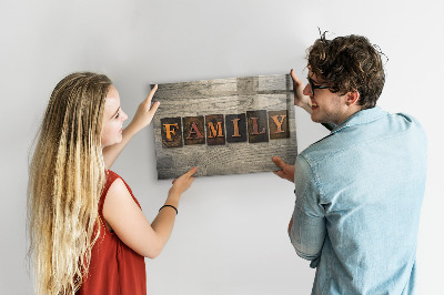 Tableau mural magnétique La famille d'inscriptions