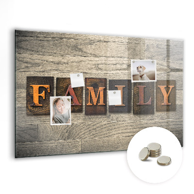 Tableau mural magnétique La famille d'inscriptions