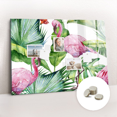 Tableau magnétique enfant Flamants roses de la nature