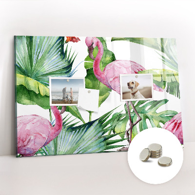 Tableau magnétique enfant Flamants roses de la nature